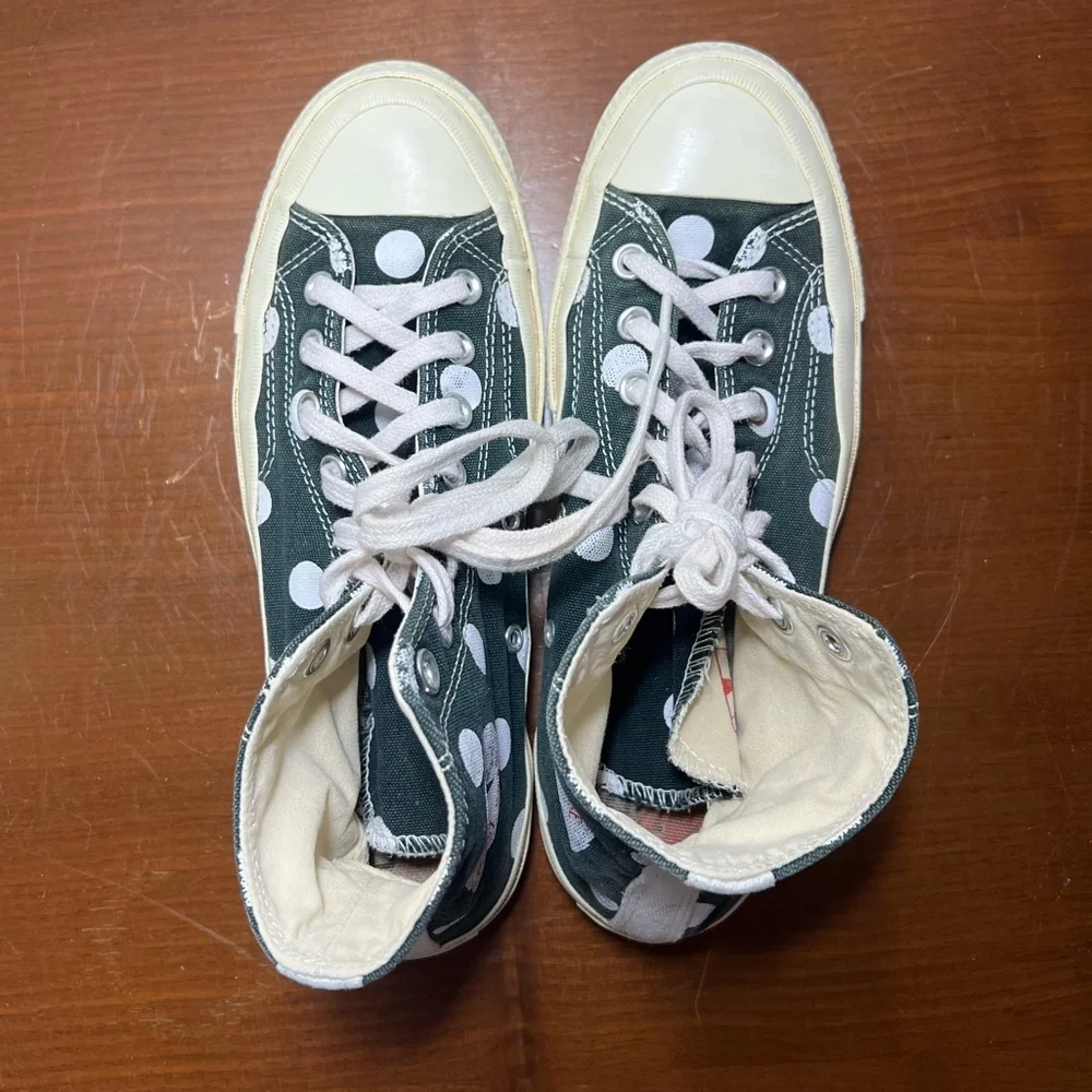 Comme des Garçons PLAY×Converse Chuck Taylor All Star High-Top Sneakers Size 7 - Picture 3 of 9